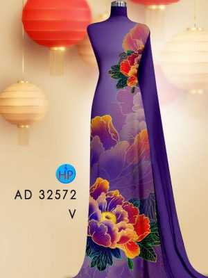Vải Áo Dài Hoa In 3D AD 32572 34
